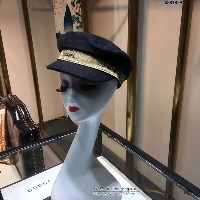 CHANEL香奈兒 經典秋冬款鴨舌羊絨貝蕾帽 6881859 LLWJ5773